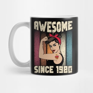 Awesome since 1980,42th Birthday Gift women 42 years old Birthday Mug